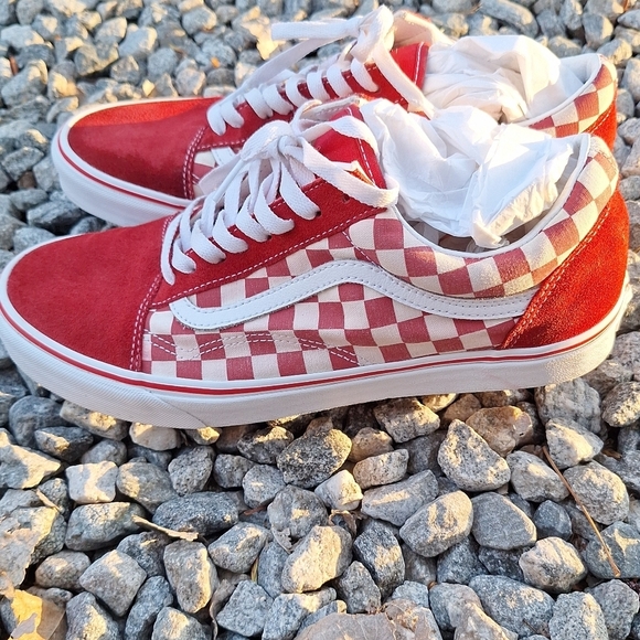 Vans Other - Vans Old Skool Checkerboard Racing Red & White 12